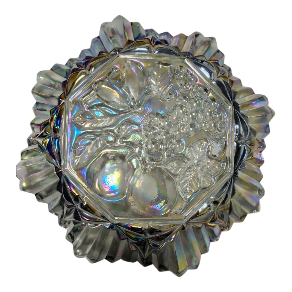 VINTAGE 1970's Federal Pioneer Carnival Iridescent Glass Bowl